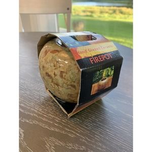 Firepot Hand Glazed Ceramic Firepot Tumbled Marble Browns Greens New